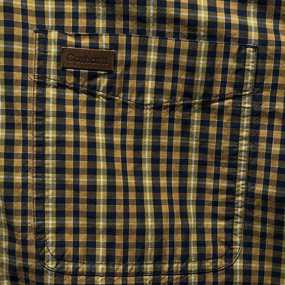Carhartt Button Down Shirt Chest Pocket Brown Plaid Long Sleeve Collared Size L - Picture 3 of 14